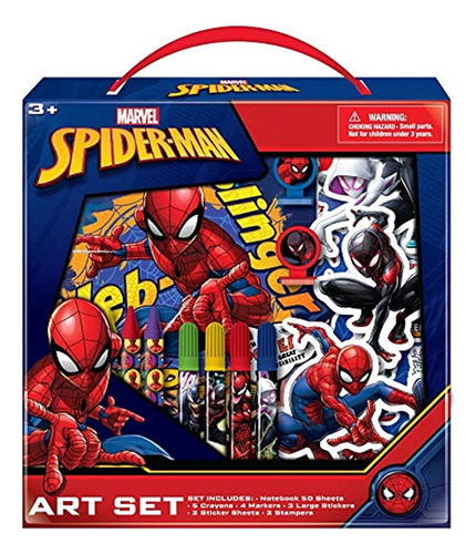 Marvel Avengers Spiderman Kids Coloring Art Set Con Pegatina