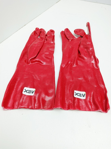 Par Guante Anti Acido Limpieza Multiuso Rojo 14'' Gca 1484