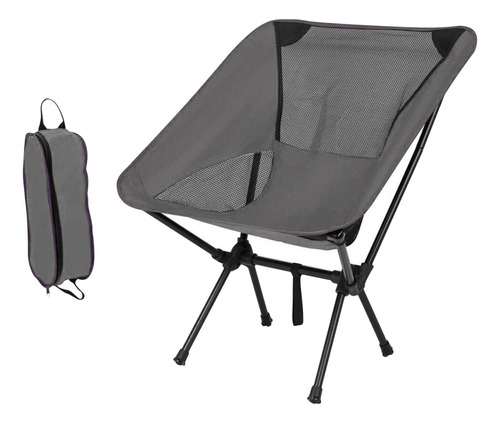 Silla De Camping Plegable De Espalda Alta Pintura Gris