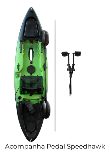 Caiaque Lontras Falcon Pedal Black Citrus - Lontras