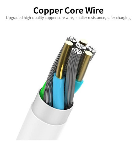 Cable De Datos Trenzado 3 En 1 Para Android E Ios Plateado