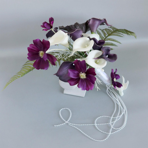 Flores De De Cala Artificiales Novia Sosteniendo Flores Ramo