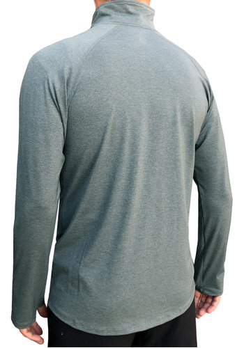 Buzo Deportivo Liviano Hombre Running Trekking Medio Cierre