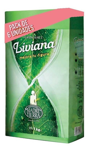 Imagen 1 de 2 de Yerba Mate Liviana 1kg - Pack 6 Unidades