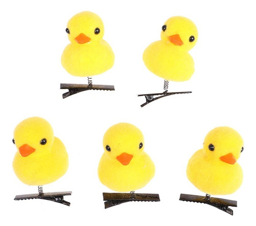 2 Patos Patico Kawaii Amarillos Pinza Hebilla Pollo Pollitos