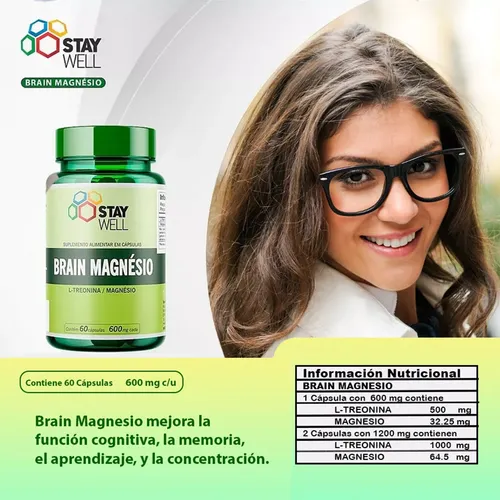 Magnesio L-treonato X2 500mg 120 Cápsulas Puro Original Sin Sabor