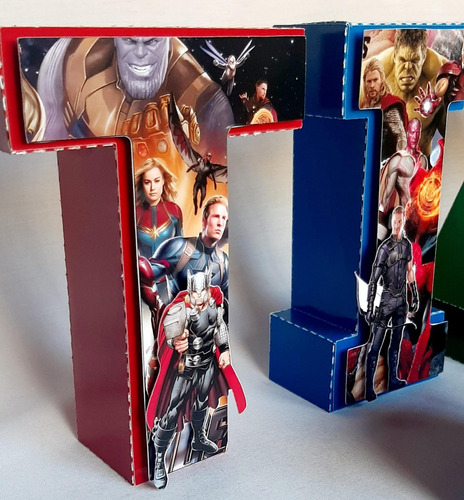 Letras 3d Personalizadas Cumpleaños Avengers