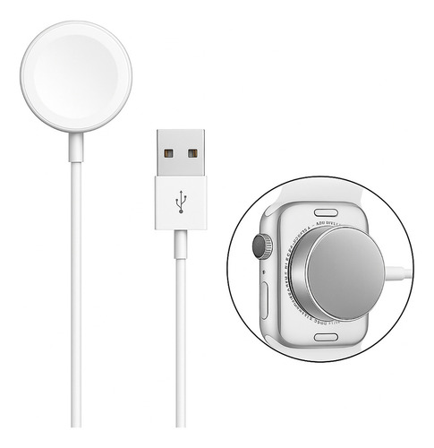 Cabo Carregador Magnético Indução Smartwatch Watch Séries Cor Branco