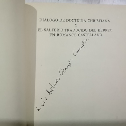 Diálogo De Doctrina Chistiana Y El Salterio Juan De Valdés (Usado)
