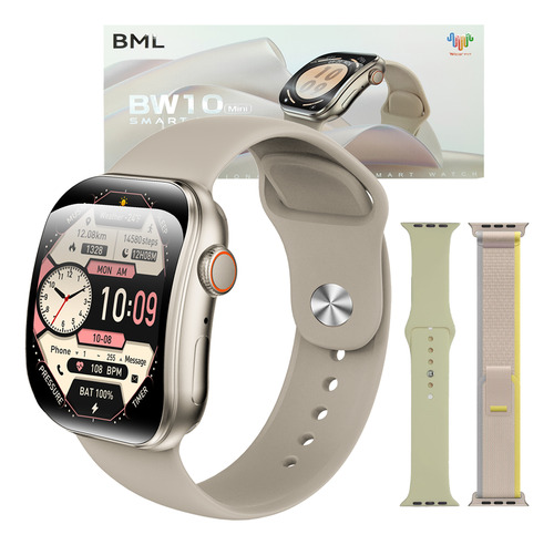 Relógio Smartwatch Bw10 Mini Amoled Curvo 2 Pulseira Relogio