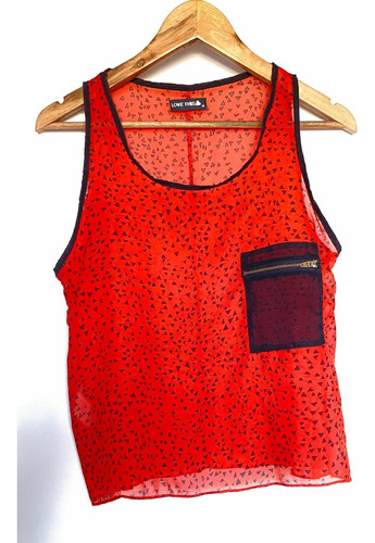 Musculosa Gasa Con Bolsillo