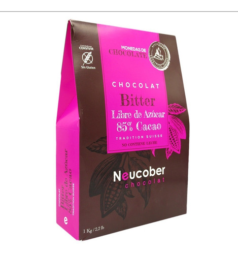 Chocolate Neucober Bitter 85% Cacao Sin Gluten Sin Azúcar