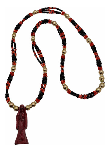 Collar Rosario Mazo Santa Muerte Roja Atrayente Para Amor 