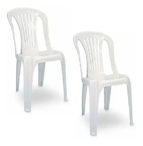 Cadeira Plástica Bistrô Maia Branco Certificadas 154 Kgs Cor Branco Gelo