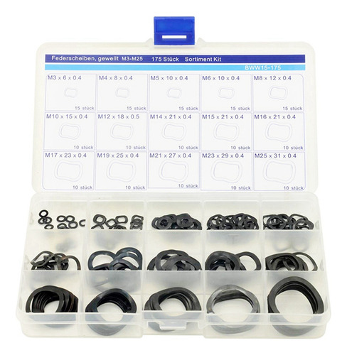 Kit Surtido De Arandelas Elásticas De 3-25 Mm, 65 Mn Mangane