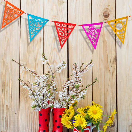 Banderín Decorativo Cumpleaños Colores Artemex En Cartulina Multicolor Primavera