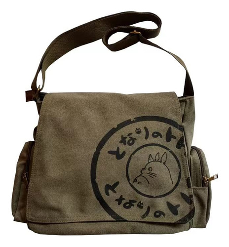 Y Bolso Mensajero De Lona Con Múltiples Bolsillos Totoro