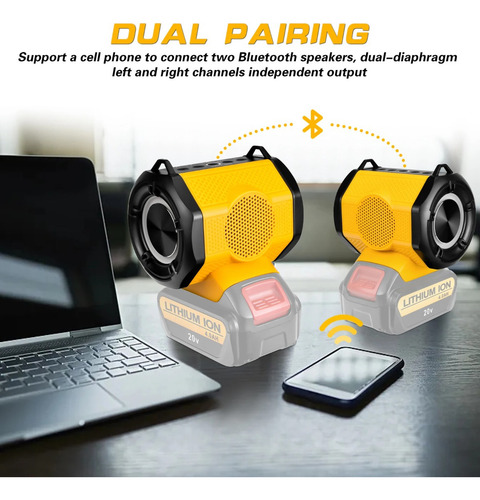 Altavoz Bluetooth Apto Para Dewalt Con Reproductor Usb