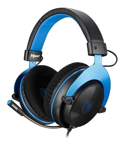 Imagen 1 de 3 de Audífonos gamer Sades Mpower black y blue