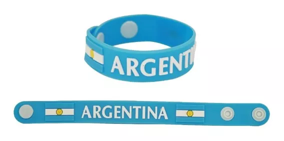 Pulsera Silicona C/boton Unisex Argentina Mundial Qatar 2022