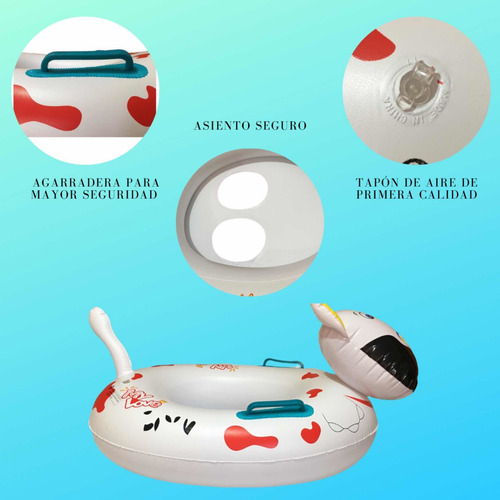 Salvavidas Vaquita Flotador Inflable Bebe Andadera +3 Años