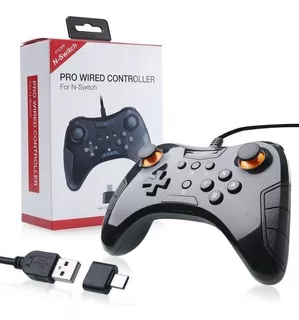 Joystick Pro Controller Con Cable Switch Generico Soy Gamer