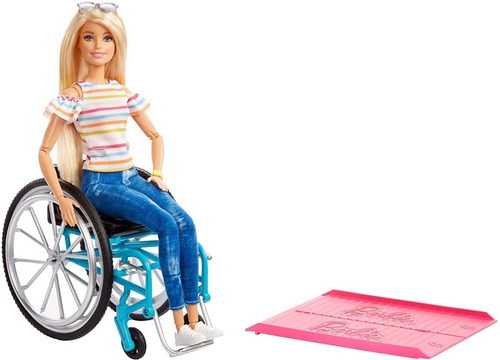 Muñeca Barbie 22 Extremidades Rubia En Silla De Ruedas 