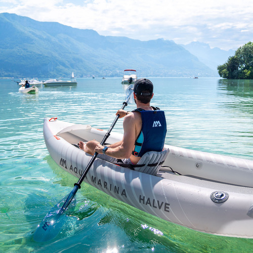 Kayak Inflable Ultraliviano Aqua Marina Halve Single/doble Color Gris