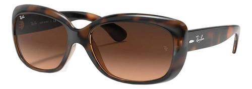 Anteojos de sol Ray-Ban Jackie Ohh Standard con marco de nailon color gloss tortoise, lente pink/brown de cristal degradada, varilla gloss tortoise de nailon - RB4101