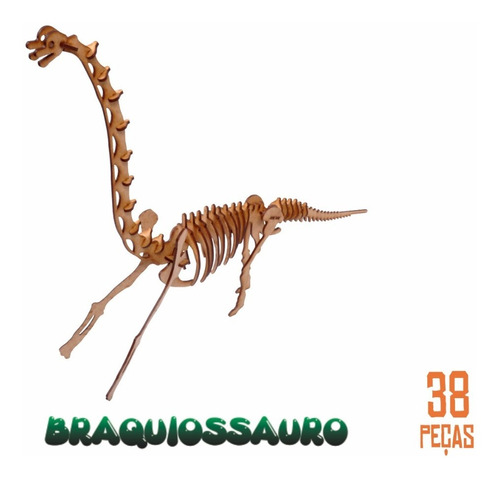 Dinossauro De Montar Pintar Madeira Brinquedo Educativo Braq