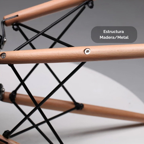 Silla Eames Gris Adulto Pack 6 - Calidad A+ Resiste 130 Kg Polipropileno Madera Gris