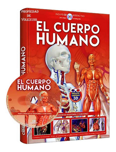 Libro Atlas Del Cuerpo Humano Con Cd Y Lentes 3d