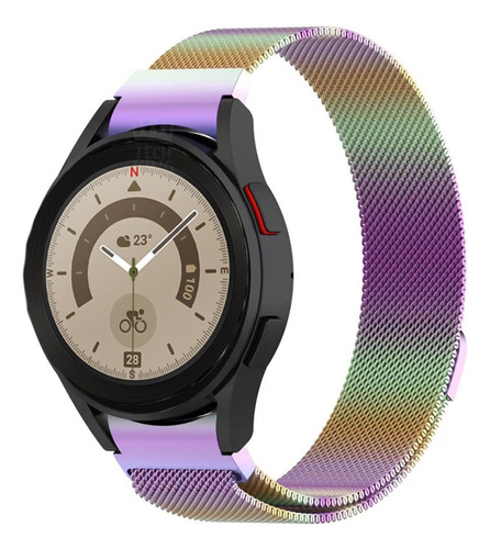 Pulseira Milanes Metal Compatível Com Galaxy Watch5 Pro 45mm Cor Colorida