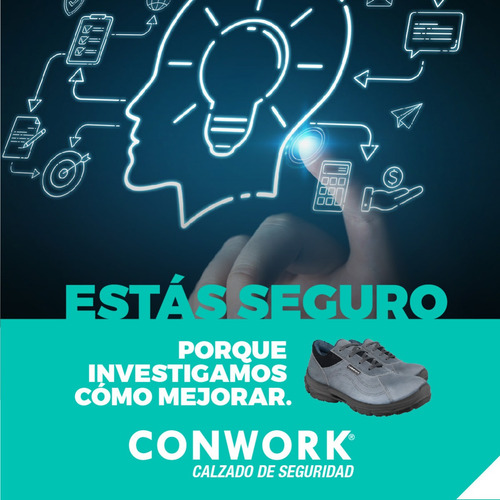 Imagen 7 de 10 de Calzado De Seguridad Conwork Allworks 201za Nobuck Gris