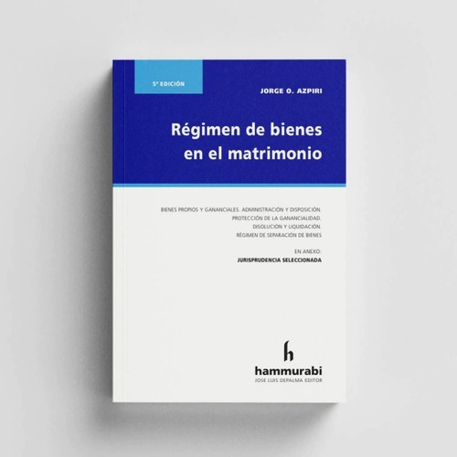 Régimen De Bienes En El Matrimonio, De Jorge Azpiri. Editorial Hammurabi, Tapa Blanda, Edición 5 En Español, 2020