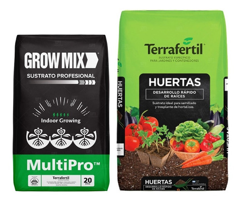 Sustrato Growmix Terrafertil Multipro 20lts Con Huertas 50lt