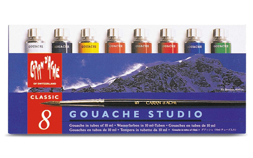 Caran Dache Tempera Gouache Studio Tubos 8 Colores (2001.408