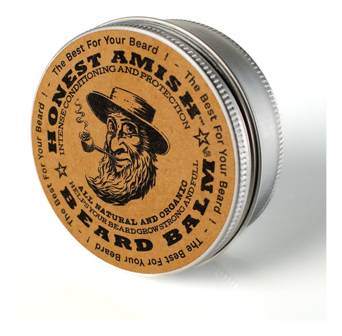Honest Amish, Bálsamo Para Barba, Nueva Lata Grande Con Tapa