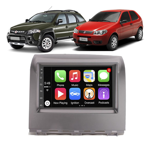 Kit Central Multimidia Android Auto Palio Fire Way 2014-2017