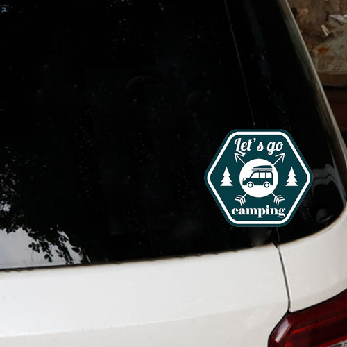 Divertidas Pegatinas De 4 Colores Para Acampar, Para Coche,