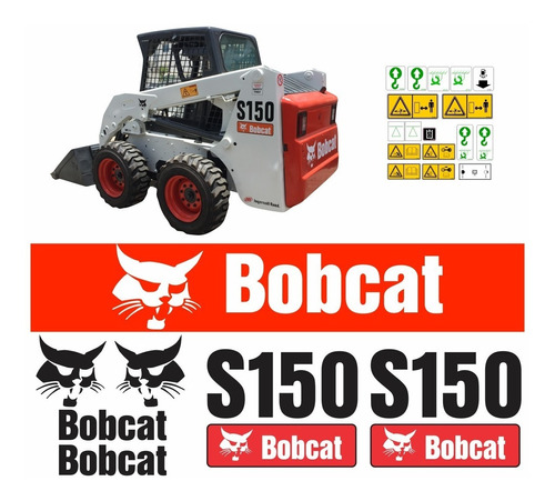 Kit Adesivo Mini Carregadeira Bobcat S150 + Etiquetas Mk