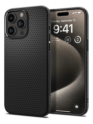 Capa Original Spigen Liquid Air iPhone 15 Pro Max Matte Blac