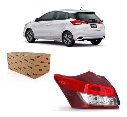 Lanterna Yaris Hatch Borda Preta Com Led 2018 2019 20 2021 