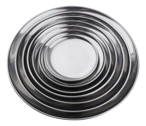 2 Set De Platos Modernos De Acero Inoxidable 14cm 2 Piezas