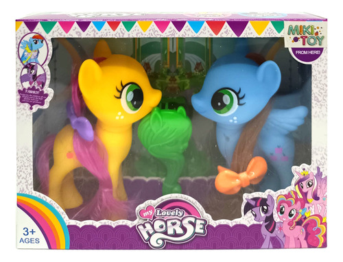 Coleção Com 4 Pequenas Pôneis Coloridas Brinquedo P/ Meninas