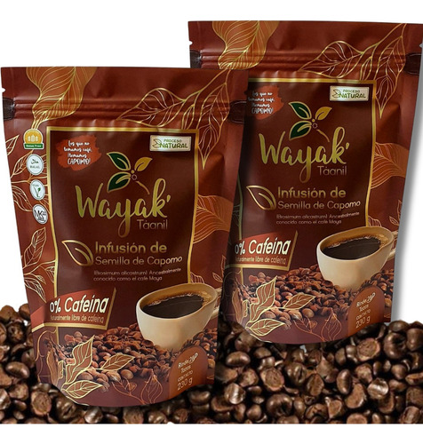 Pack 2 Infusión De Semilla De Capomo Libre De Cafeina Wayak 