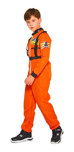 Imagem 7 de 10 de Fantasia Astronauta Menino Menina Macacão Traje Espacial