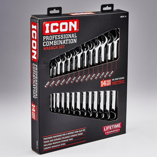 Juego De Llaves Combinadas Profesional Mm, Icon, 14 Pzs