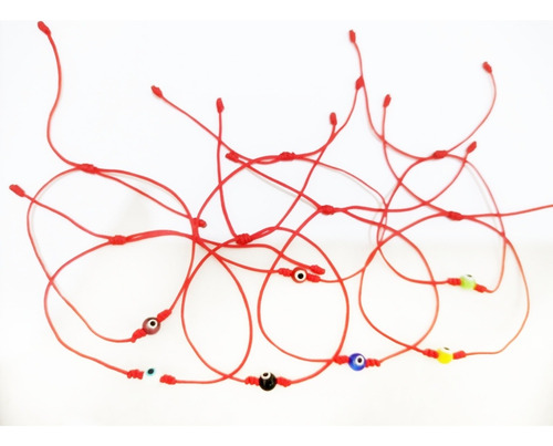 Pulsera Audrey Bisutería Protección De Hilo Rojo Ojo Turco. 15 De Largo / 9 De Diámetro
