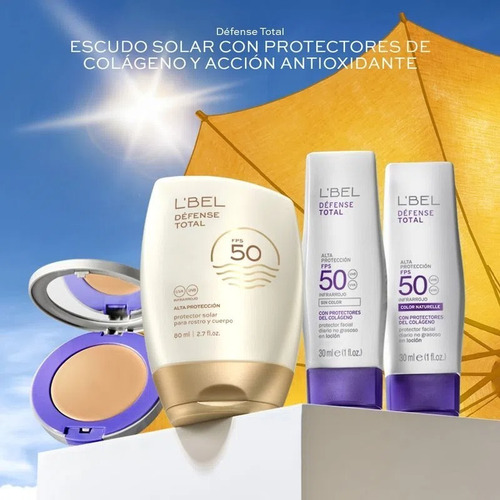 Défense Total Lbel Protector Solar Rostro Cuerpo Fps50 Colag